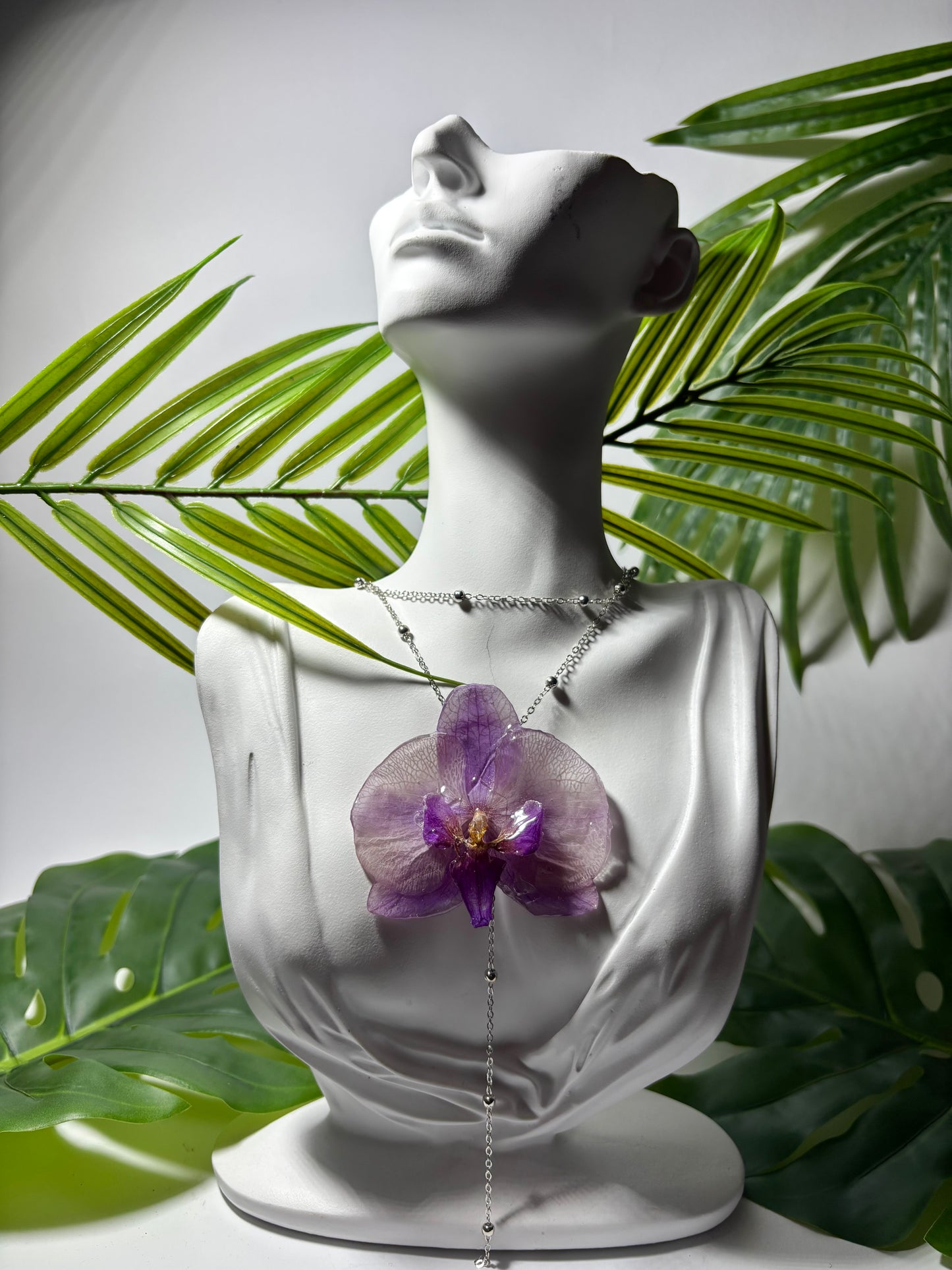 Purple dream orchid necklace