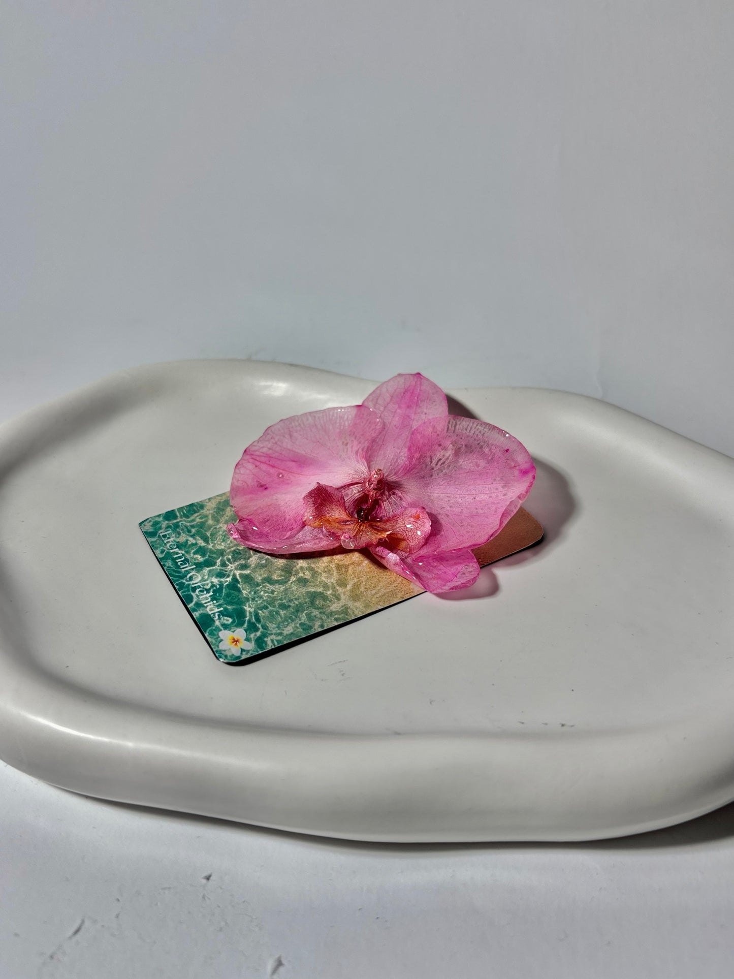 Pink orchid hairclip