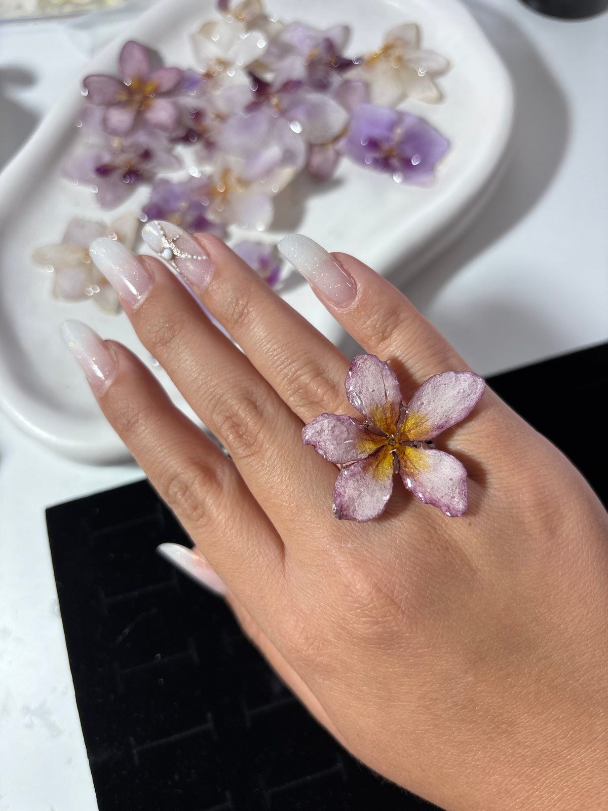 Inel argint Plumeria