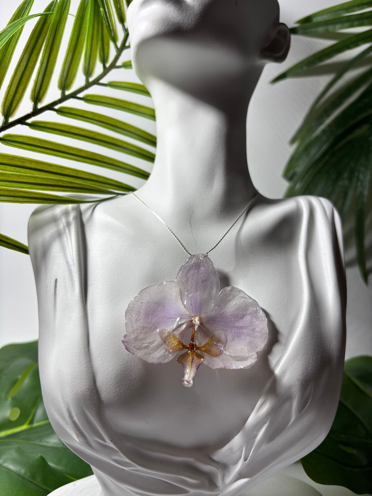 Soft purple orchid necklace
