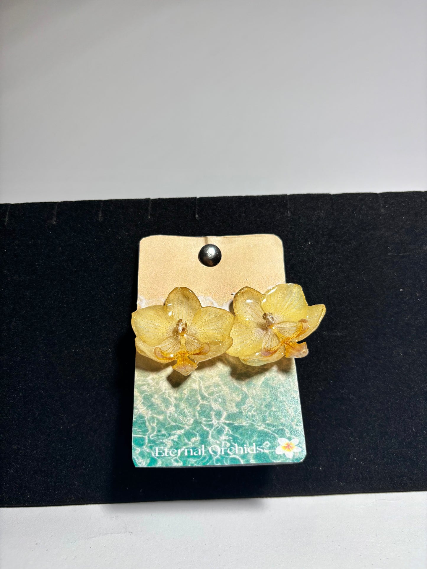Yellow sand orchid earring