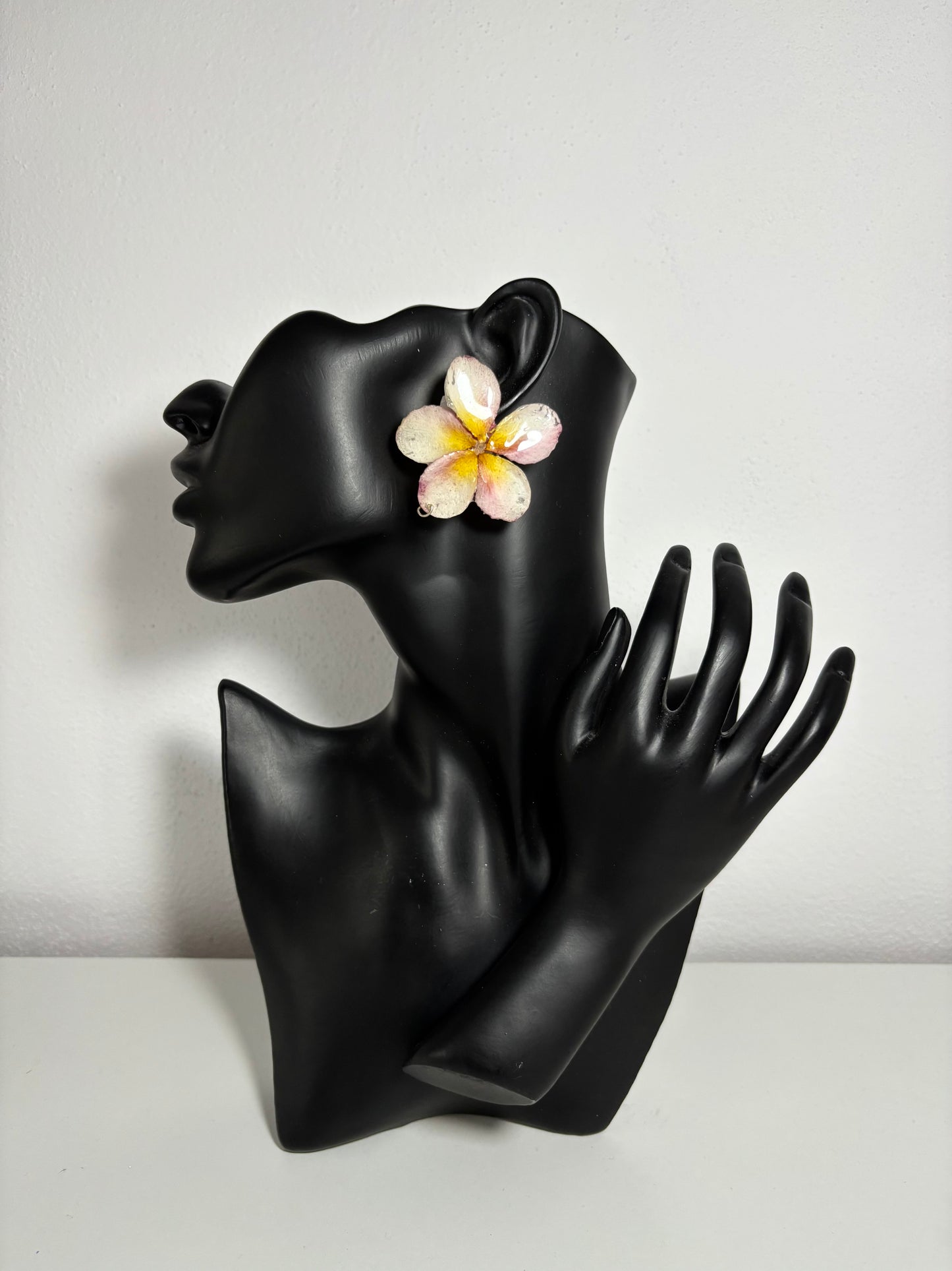Peachy Plumeria earrings