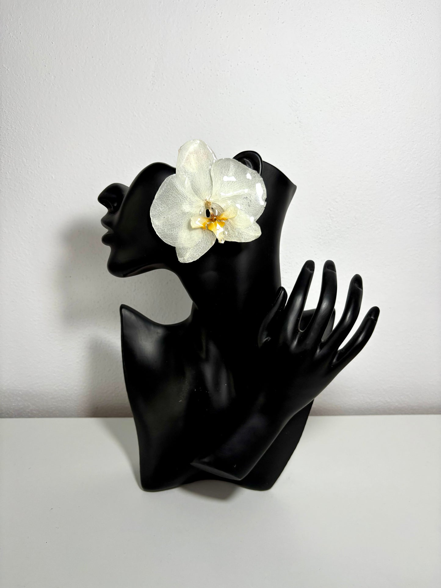 White orchid clips