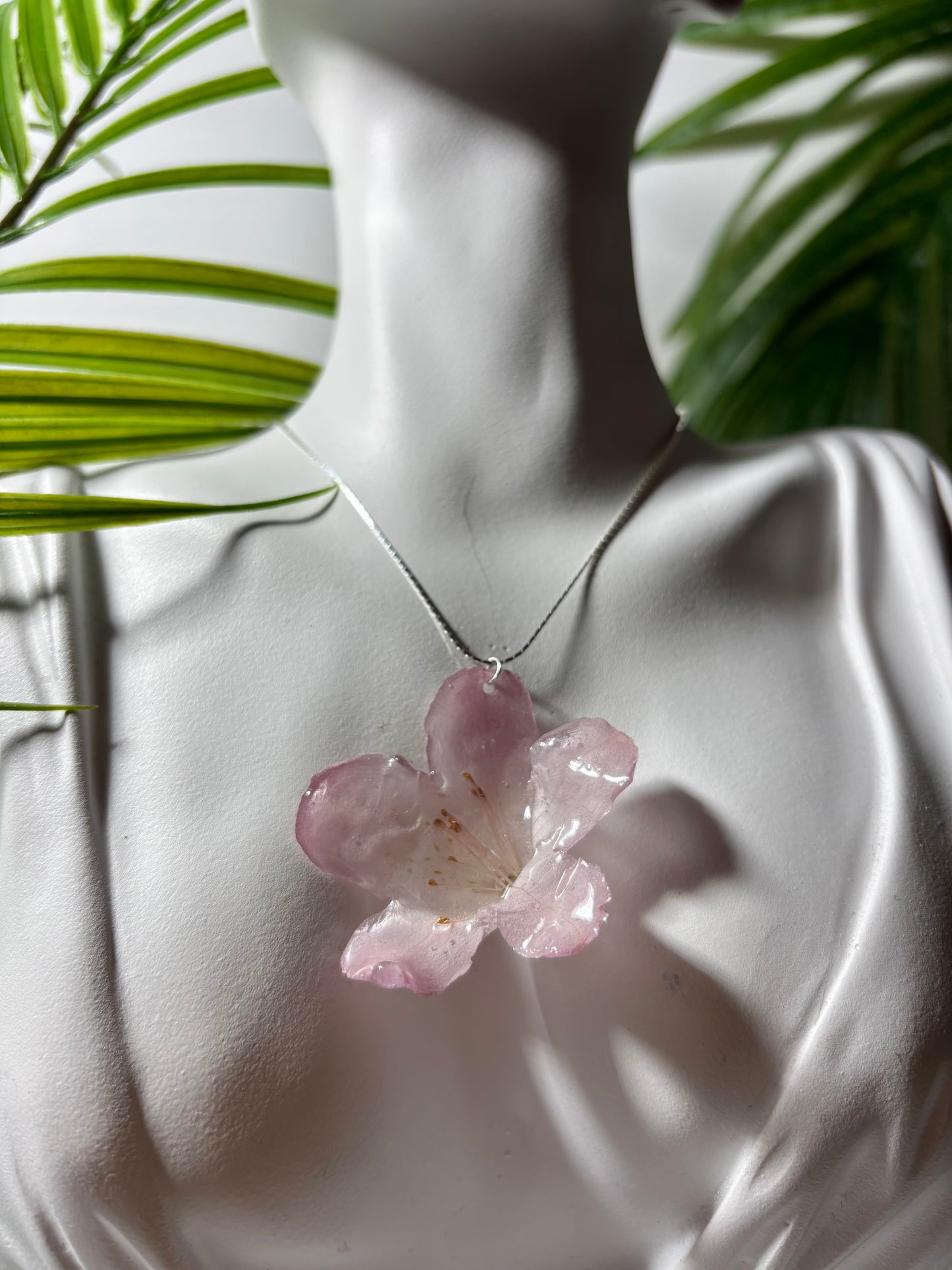 Baby pink azalea necklace