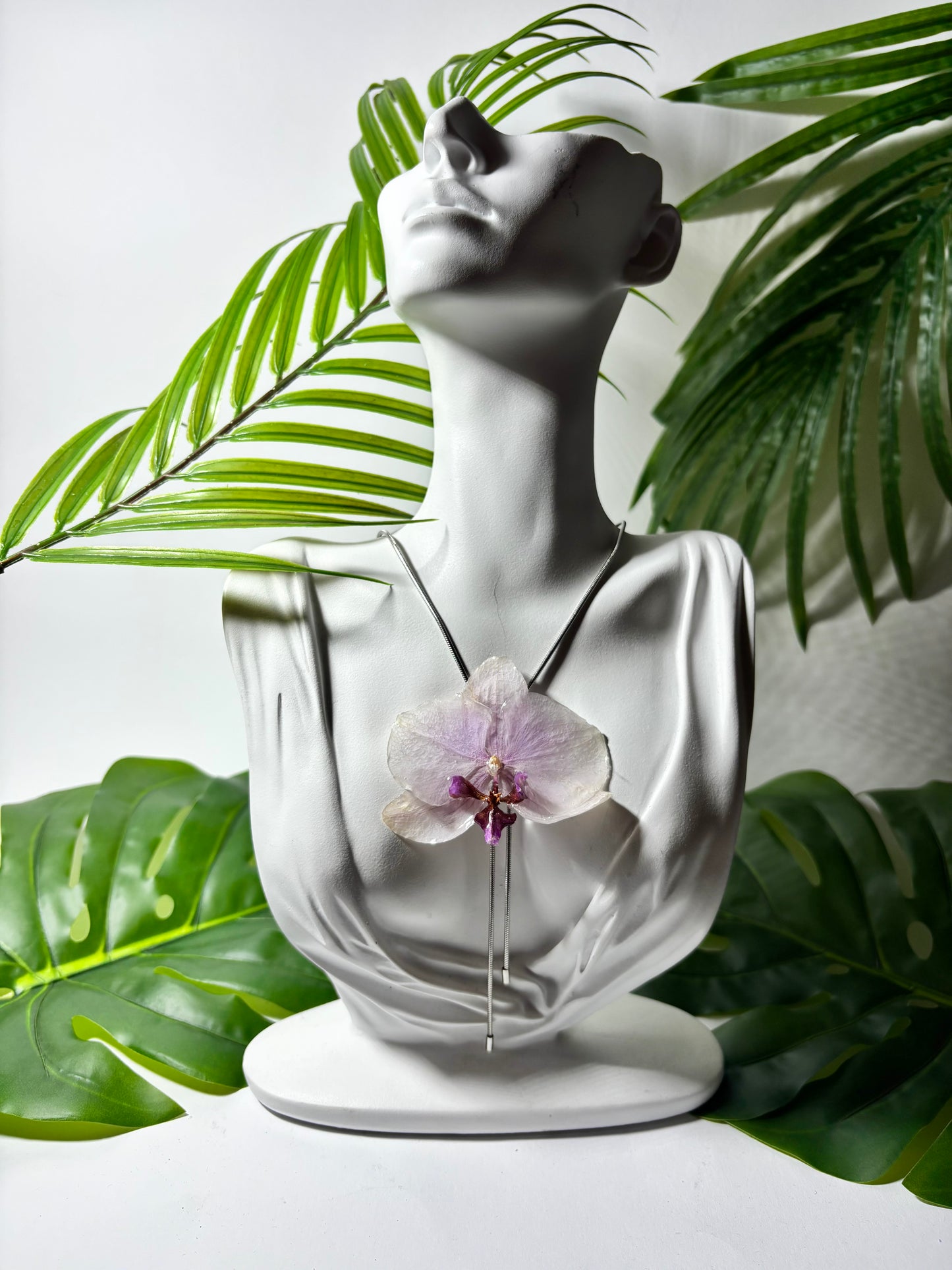 Mini lotus orchid necklace