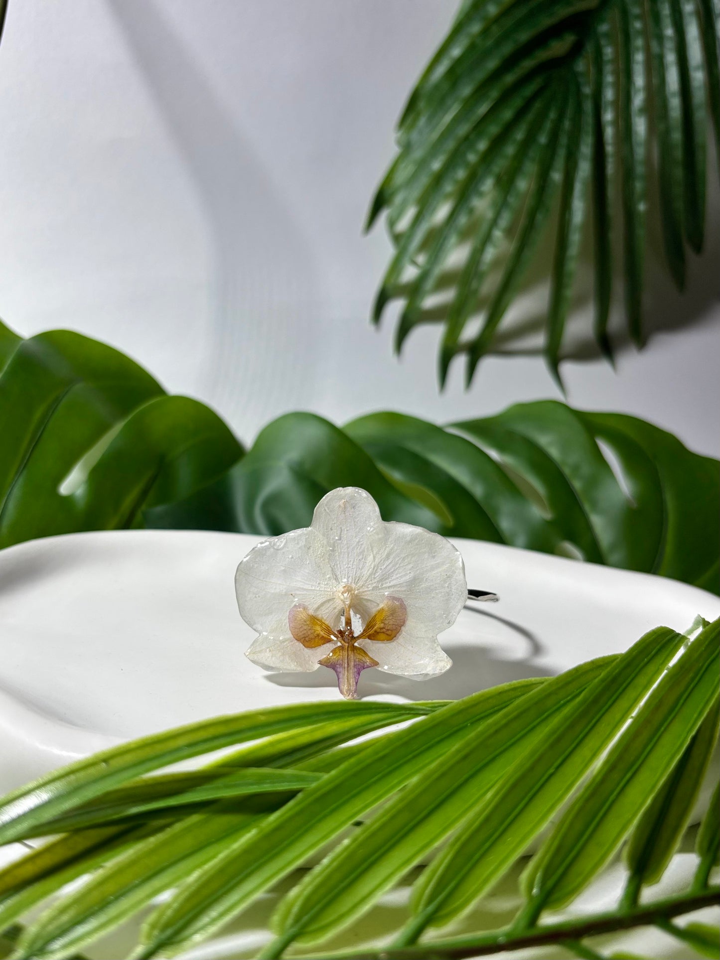 Ivory white orchid bracelet