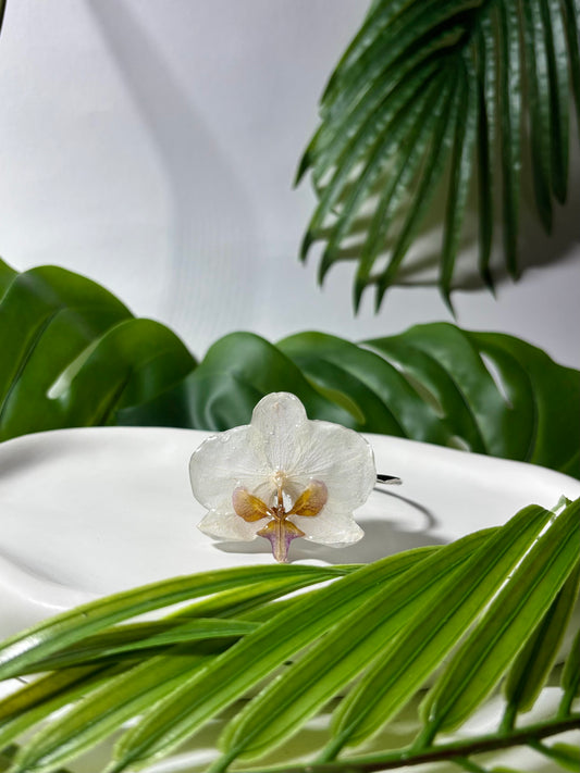 Ivory white orchid bracelet