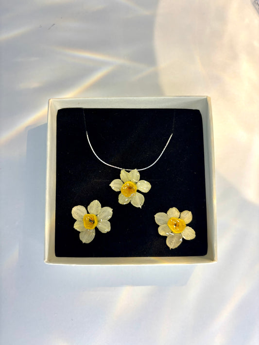 Set argint mini narcisă 🌼