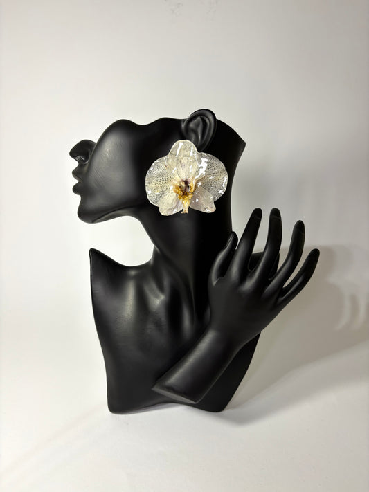 Diamond orchid earrings