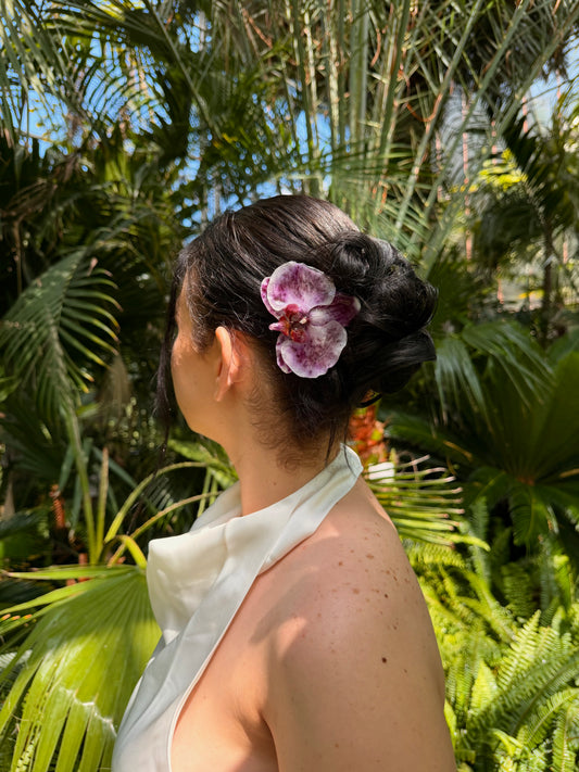 Mauve tropical hairclip