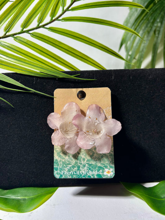 Baby pink azalea earrings