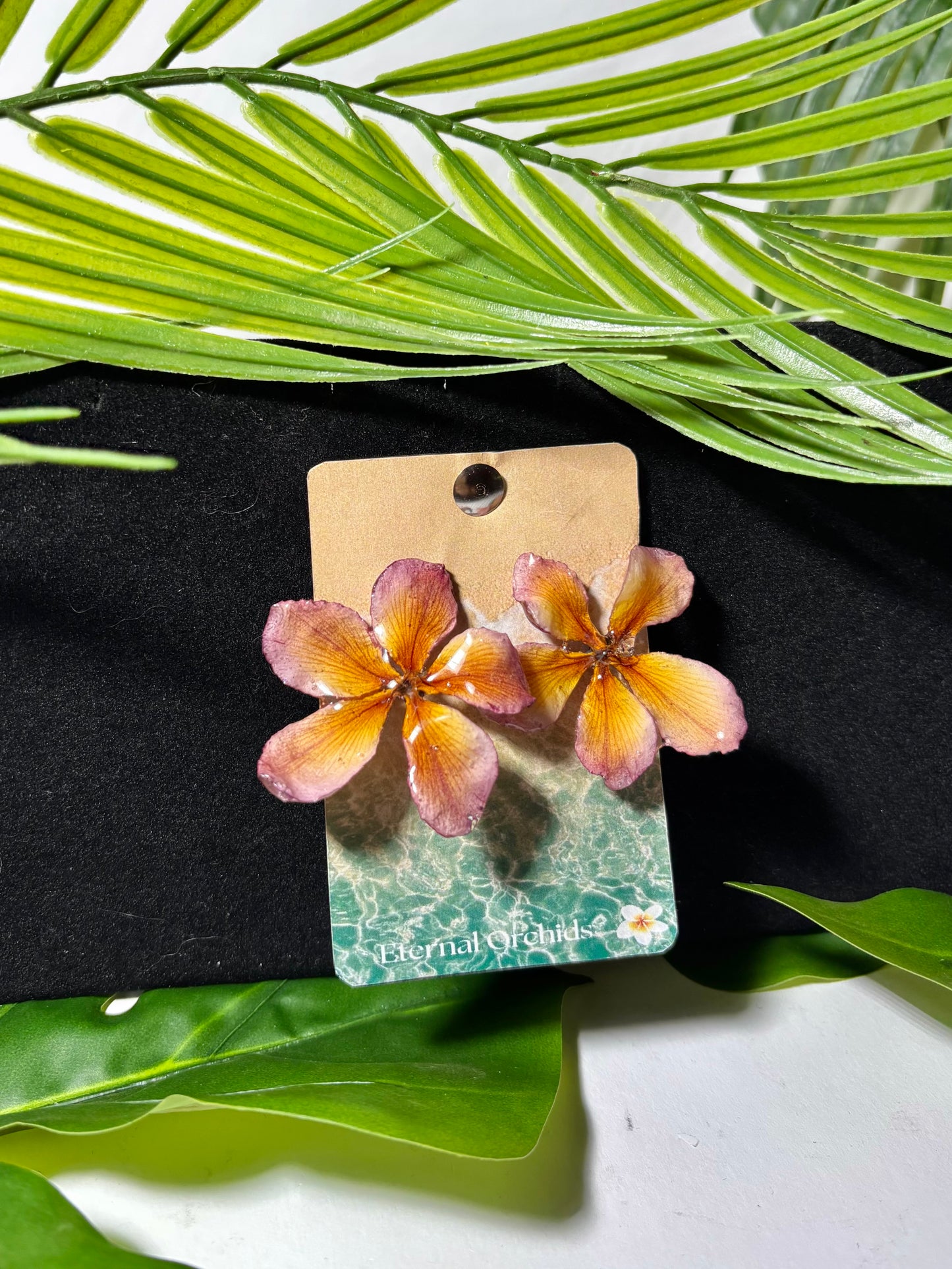 Sunset Plumeria earrings