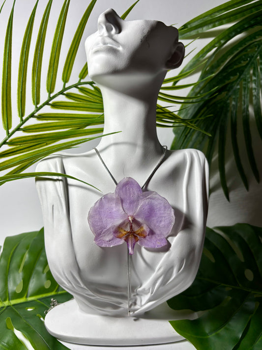 Mauve orchid necklace