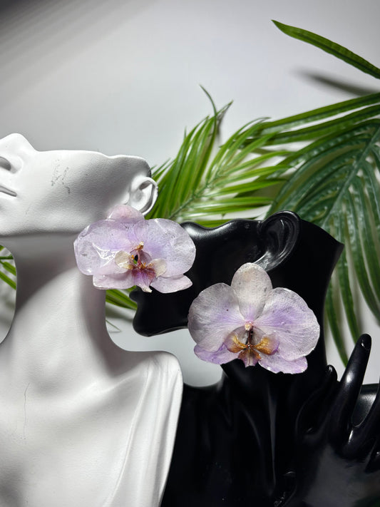 Soft purple orchid earrings