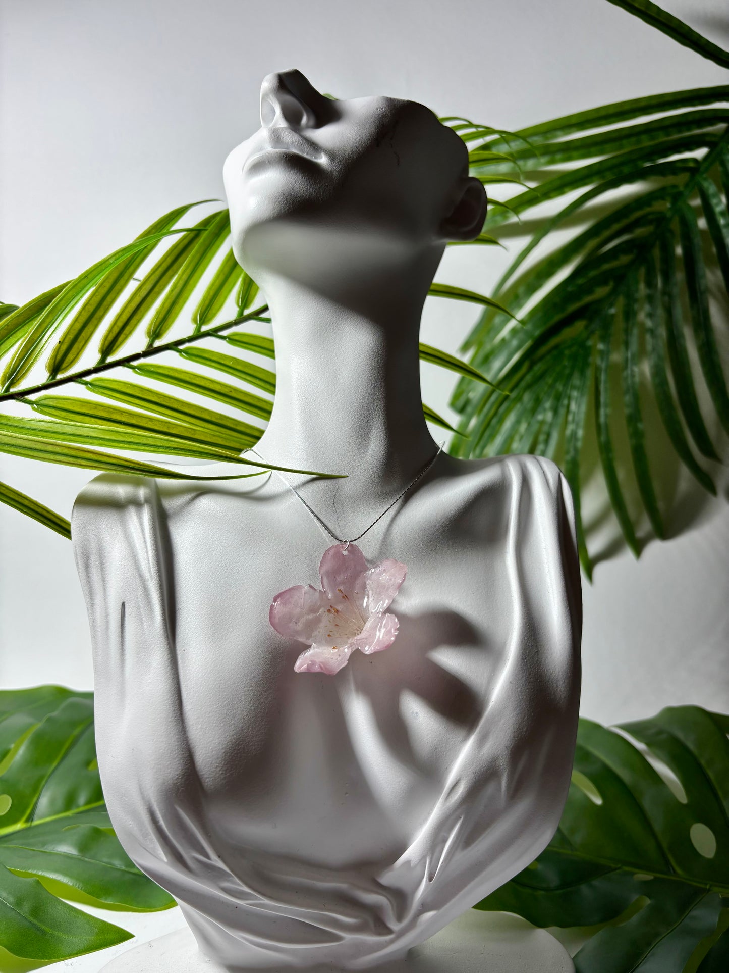 Baby pink azalea necklace