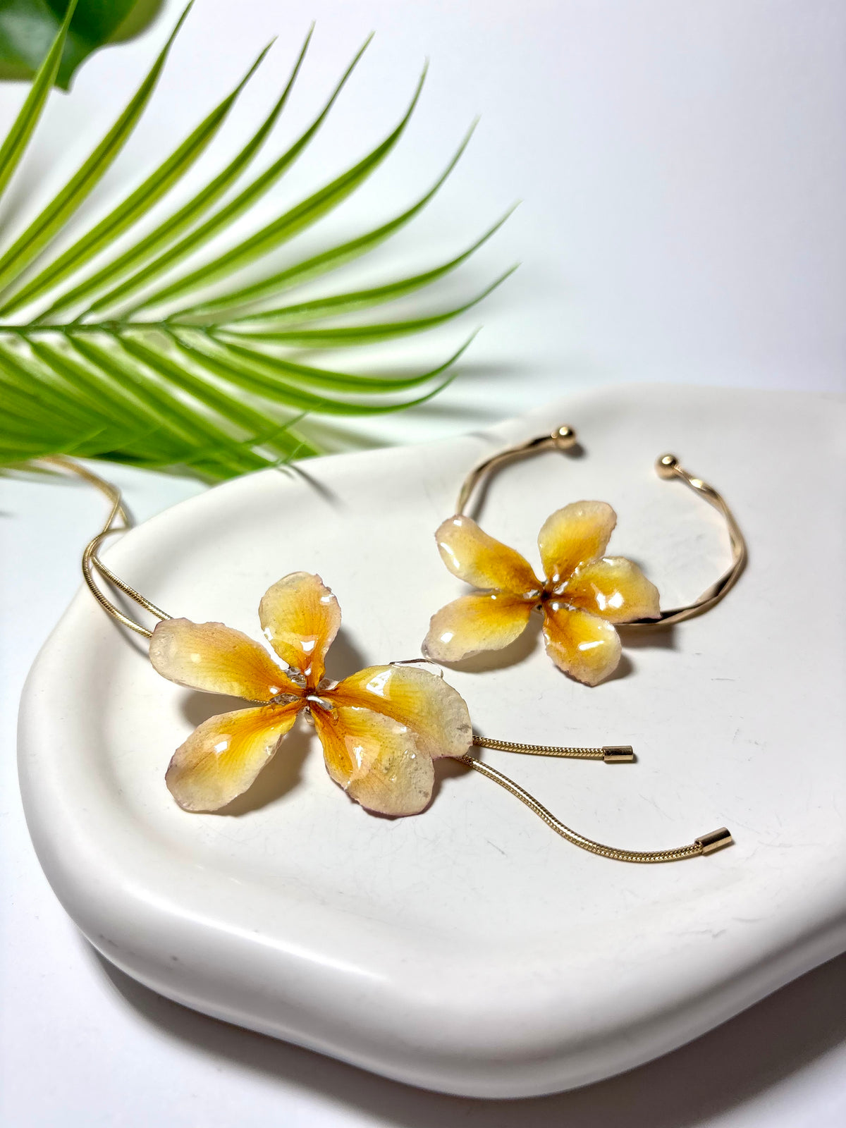 Yellow plumeria set