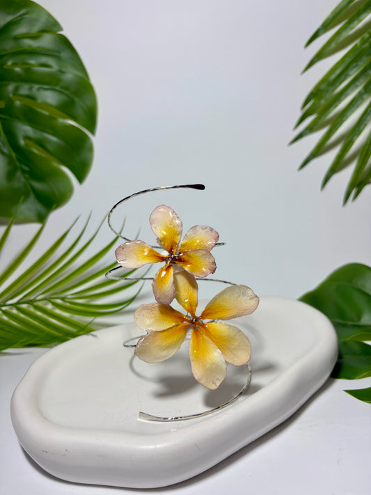 Yellow plumeria bracelet