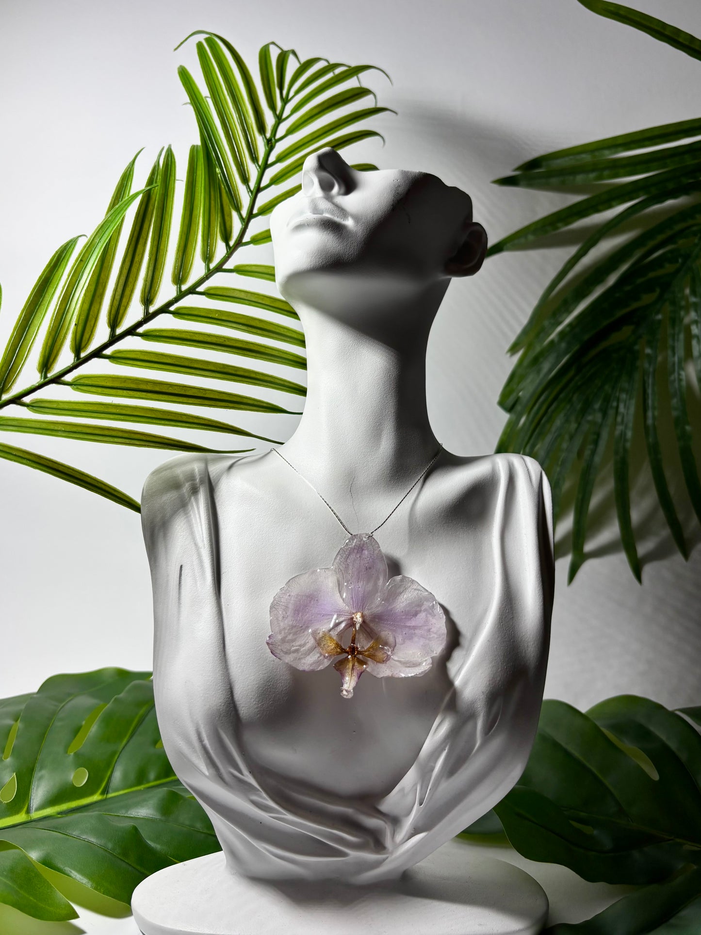 Soft purple orchid necklace