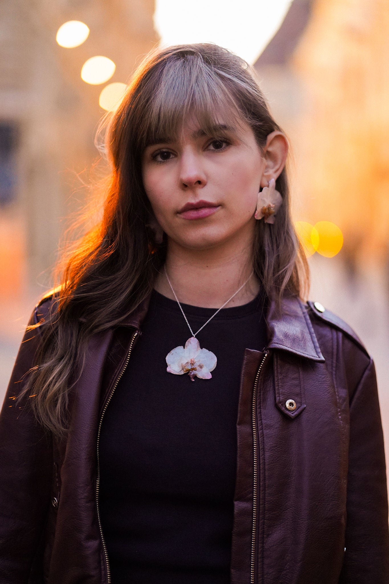 Set soft orchid colier și cercei