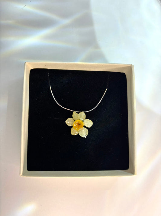 Colier mini narcisă argint🌼